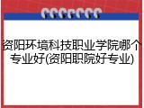 资阳环境科技职业学院哪个专业好(资阳职院好专业)