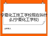 宁夏化工技工学校现在叫什么(宁夏化工学校)
