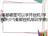秦都哪里可以学开挖机?学费多少?(秦都挖机培训学费)