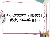 江苏艺术类中学哪家好(江苏艺术中学推荐)