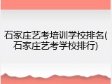 石家庄艺考培训学校排名(石家庄艺考学校排行)
