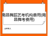 南昌舞蹈艺考机构费用(南昌舞考费用)