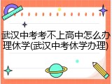 武汉中考考不上高中怎么办理休学(武汉中考休学办理)