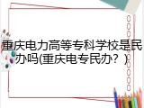 重庆电力高等专科学校是民办吗(重庆电专民办？)