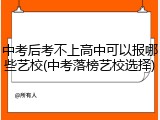 中考后考不上高中可以报哪些艺校(中考落榜艺校选择)