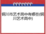 铜川市艺术高中有哪些(铜川艺术高中)