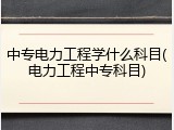 中专电力工程学什么科目(电力工程中专科目)