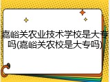 嘉峪关农业技术学校是大专吗(嘉峪关农校是大专吗)
