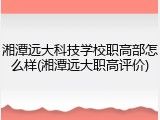 湘潭远大科技学校职高部怎么样(湘潭远大职高评价)