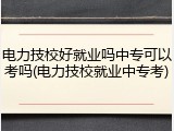 电力技校好就业吗中专可以考吗(电力技校就业中专考)