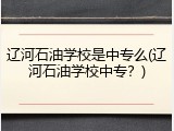 辽河石油学校是中专么(辽河石油学校中专？)
