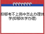 抑郁考不上高中怎么办理休学(抑郁休学办理)