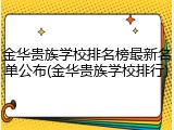 金华贵族学校排名榜最新名单公布(金华贵族学校排行)