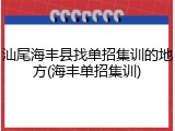 汕尾海丰县找单招集训的地方(海丰单招集训)