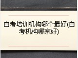 自考培训机构哪个最好(自考机构哪家好)