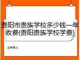 贵阳市贵族学校多少钱一年收费(贵阳贵族学校学费)