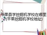 平果县学挖掘机学校在哪里?(平果挖掘机学校地址)