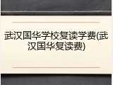 武汉国华学校复读学费(武汉国华复读费)
