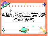 数控车床编程工资高吗(数控编程薪资)