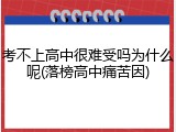 考不上高中很难受吗为什么呢(落榜高中痛苦因)