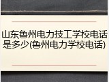 山东鲁州电力技工学校电话是多少(鲁州电力学校电话)