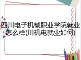四川电子机械职业学院就业怎么样(川机电就业如何)