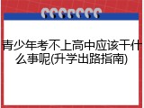 青少年考不上高中应该干什么事呢(升学出路指南)