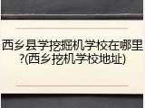 西乡县学挖掘机学校在哪里?(西乡挖机学校地址)