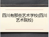 四川有那些艺术学校(四川艺术院校)