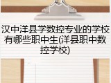 汉中洋县学数控专业的学校有哪些职中生(洋县职中数控学校)