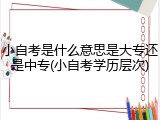 小自考是什么意思是大专还是中专(小自考学历层次)