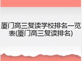 厦门高三复读学校排名一览表(厦门高三复读排名)