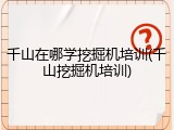 千山在哪学挖掘机培训(千山挖掘机培训)
