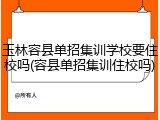 玉林容县单招集训学校要住校吗(容县单招集训住校吗)