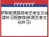 伊犁新源县高考艺考生文化课补习班推荐(新源艺考文化补习)