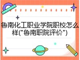 鲁南化工职业学院职校怎么样("鲁南职院评价")
