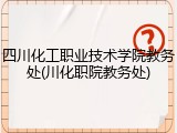 四川化工职业技术学院教务处(川化职院教务处)