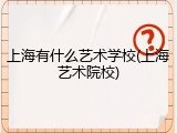上海有什么艺术学校(上海艺术院校)