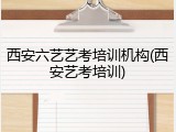 西安六艺艺考培训机构(西安艺考培训)