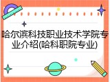 哈尔滨科技职业技术学院专业介绍(哈科职院专业)