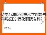 辽宁石油职业技术学院是专科吗(辽宁石化职院专科？)