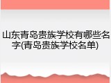 山东青岛贵族学校有哪些名字(青岛贵族学校名单)