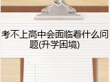 考不上高中会面临着什么问题(升学困境)