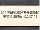 211考研机械好考分数低的学校(机械考研低分211)