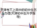天津考不上高中的初中生怎么办理(天津初中生升学指导)