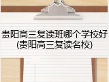 贵阳高三复读班哪个学校好(贵阳高三复读名校)