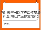 内江哪里可以学产后修复培训班(内江产后修复培训)