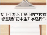 初中生考不上高中的学校有哪些呢("初中生升学选择")