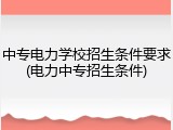 中专电力学校招生条件要求(电力中专招生条件)