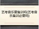 艺考音乐要集训吗(艺考音乐集训必要吗)